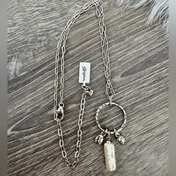 🌺BRIGHTON Pebble Pearl Charm Ring Adjustable Necklace - Picture 6 of 9